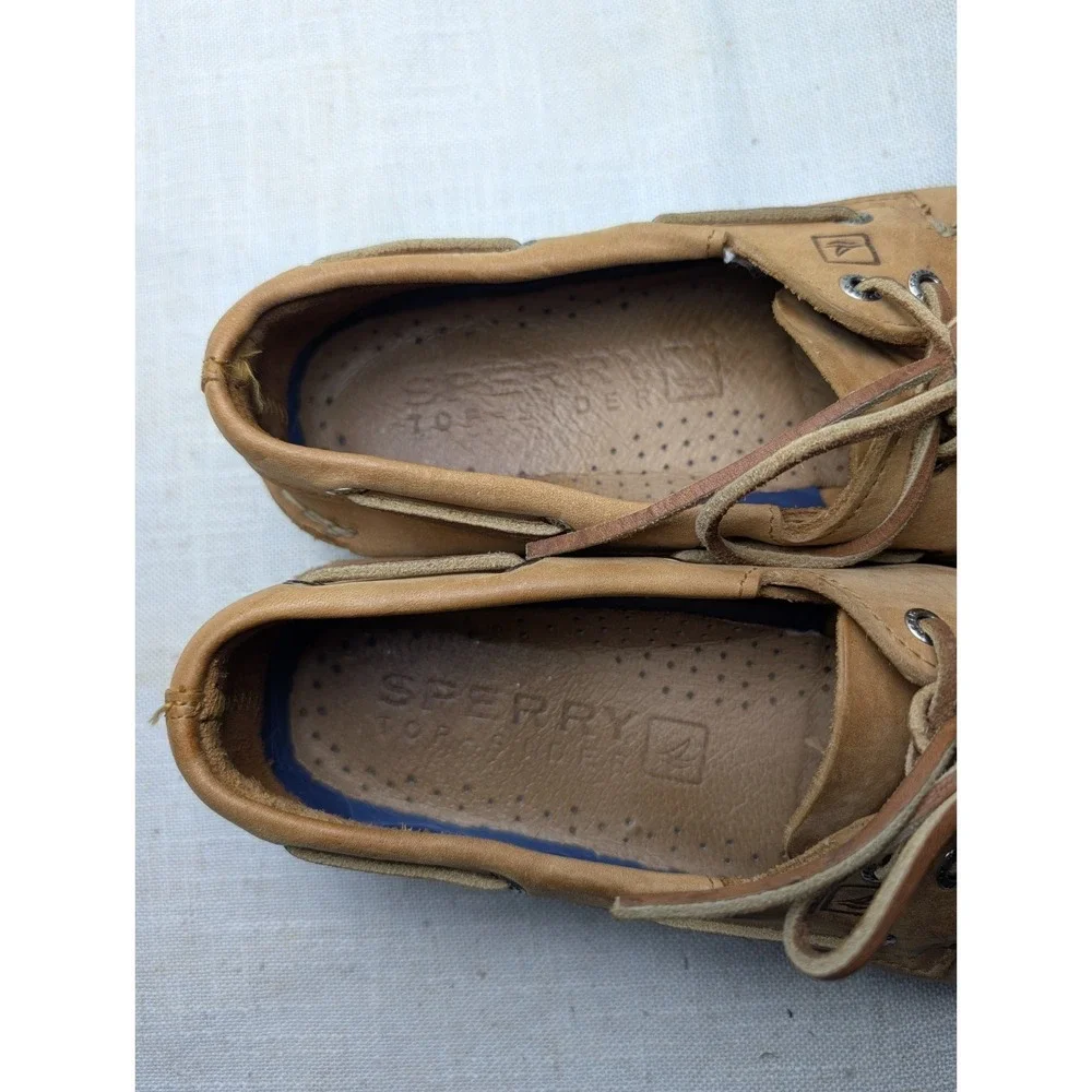 Sperry Top Sider Men's Tan / Brown Leather 2-Eye Boat Deck Casual Shoes Size 11?